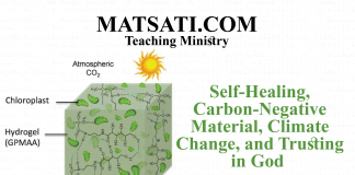 Self-Healing, Carbon-Negative Material, Climate Change, and Trusting in God