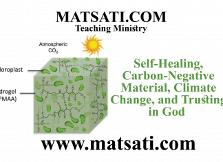 Self-Healing, Carbon-Negative Material, Climate Change, and Trusting in God