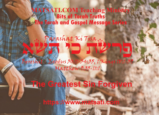 The Greatest Sin Forgiven, פרשת כי תשא, Parashat Ki Tisa, Bits of Torah Truths