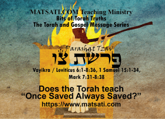 Does the Torah teach “Once Saved Always Saved?”, פרשת צו, Parashat Tzav, Bits of Torah Truths