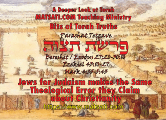 Jews for Judaism makes the Same Theological Error they Claim about Christianity, פרשת תצוה, Parashat Tetzaveh, Bits of Torah Truths – Digging Deeper