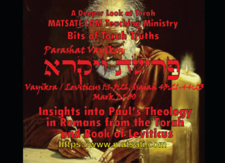 Insights into Paul’s Theology in Romans from the Torah and Book of Leviticus, פרשת ויקרא, Parashat Vayikra, Bits of Torah Truths – Digging Deeper