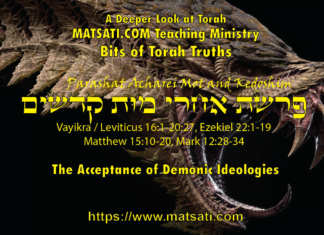 The Acceptance of Demonic Ideologies, פרשיות אחרי מות וקדשים, Parshiyot Acharei Mot-Kedoshim, Bits of Torah Truths – Digging Deeper