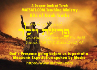 God’s Presence going before us is part of a Messianic Expectation spoken by Moshe, פרשת וילך, Parashat Vayelech, Bits of Torah Truths – Digging Deeper