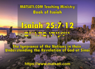 The Ignorance of the Nations in their Understanding the Revelation of God at Sinai, ישעיהו כה:ז-יא / Isaiah 25:7-11