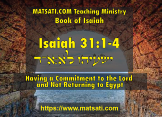 Having a Commitment to the Lord and Not Returning to Egypt, ืืฉืขืืื ืื:ื-ื / Isaiah 31:1-4