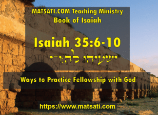 Ways to Practice Fellowship with God, ישעיהו לה:ו-י / Isaiah 35:6-10