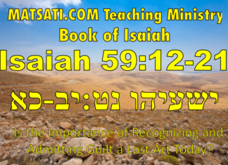 Is the Importance of Recognizing and Admitting Guilt a Lost Art Today? ישעיהו נט:יב-כא / Isaiah 59:12-21