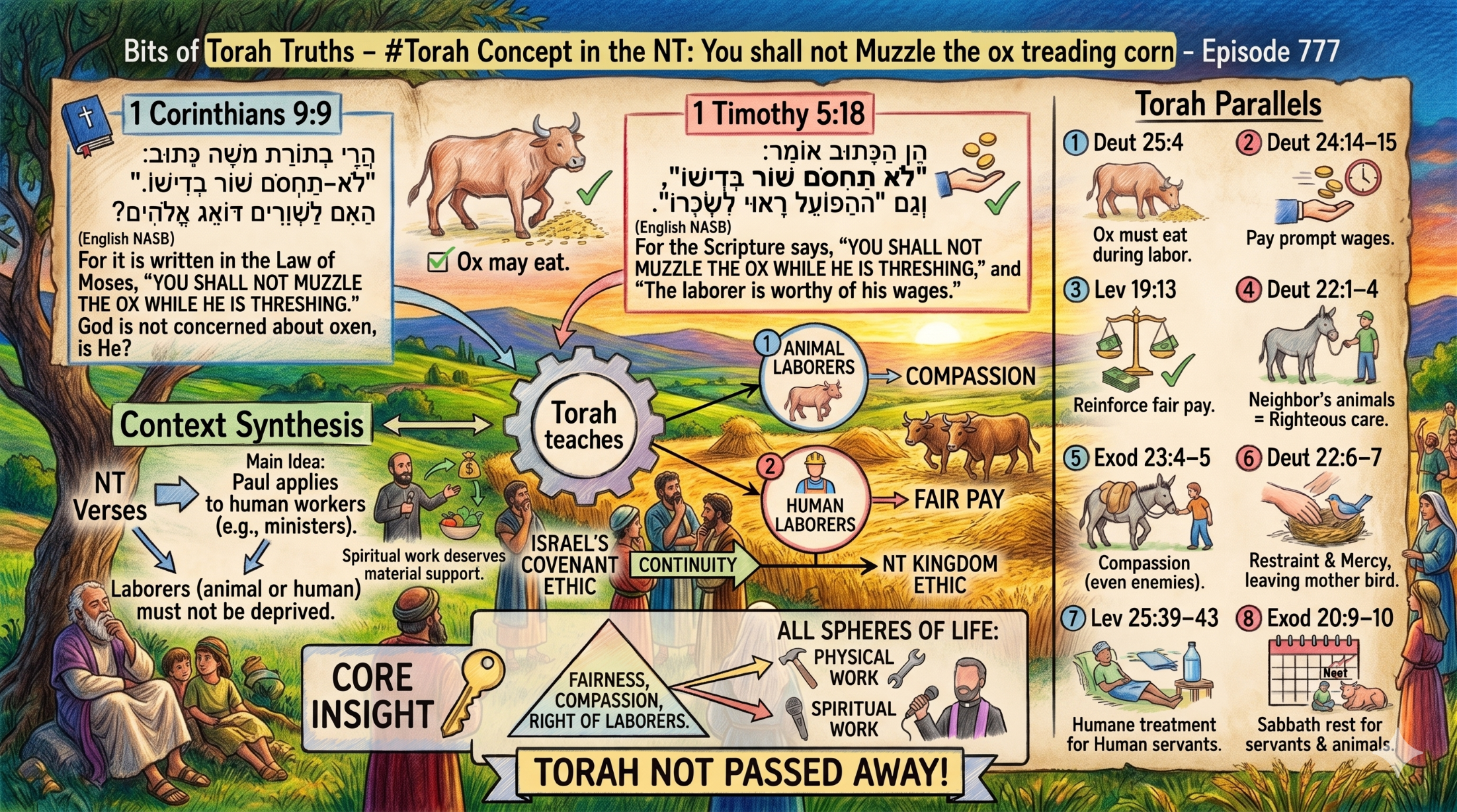Bits of Torah Truths #Torah Concept in the NT: You shall not Muzzle the ox treading corn Episode 777